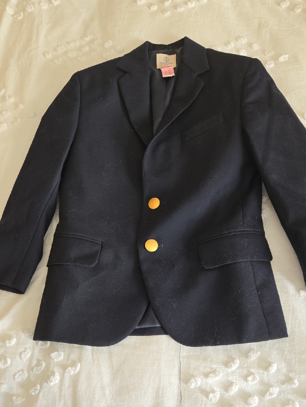 Lands' End Boys' Navy Blazer with Gold Buttons. Size 6.